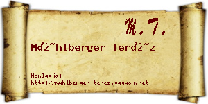 Mühlberger Teréz névjegykártya